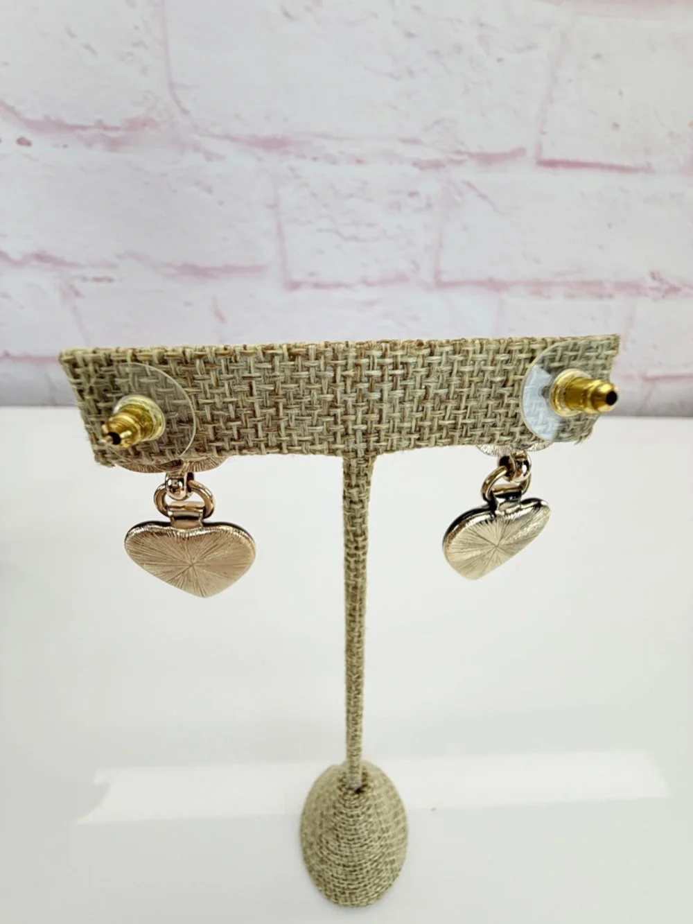 Chanel 2021 Enamel & Strass CC Heart Drop Earrings